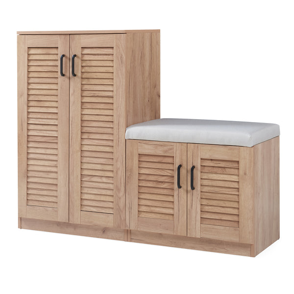 Schoenenkast Løten 97x120x36 cm eikenkleurig [en.casa]