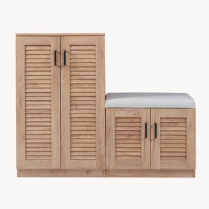Schoenenkast Løten 97x120x36 cm eikenkleurig [en.casa]