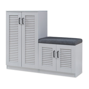 Schoenenkast Løten 97x120x36 cm grijs [en.casa]