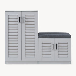 Schoenenkast Løten 97x120x36 cm grijs [en.casa]