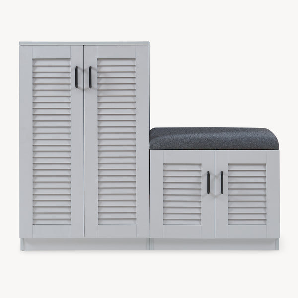 Schoenenkast Løten 97x120x36 cm grijs [en.casa]