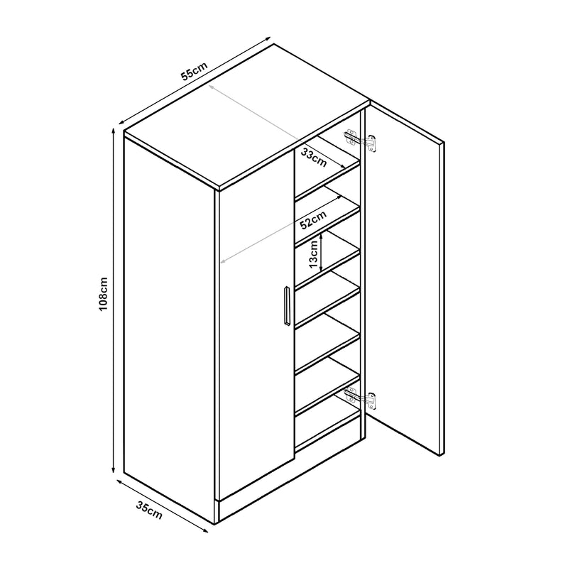 Maatschets Schoenenkast Notribontaa 108x55x35 cm [en.casa]