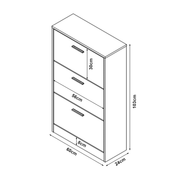 Schoenenkast Sykkylven kleppen met bovenblad [en.casa]