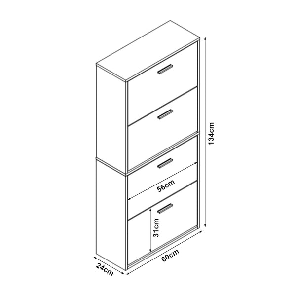Schoenenkast Sykkylven kleppen met bovenblad [en.casa]