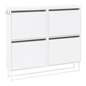 Schoenenkast Ylitornio met 4 vouwdeuren 91,5x100x19 cm wit [en.casa]