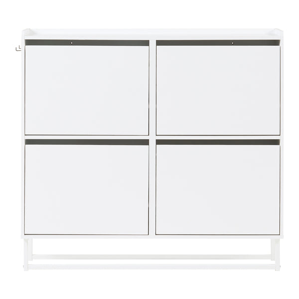 Schoenenkast Ylitornio met 4 vouwdeuren 91,5x100x19 cm wit [en.casa]