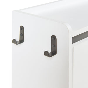 Schoenenkast Ylitornio met 4 vouwdeuren 91,5x100x19 cm wit [en.casa]