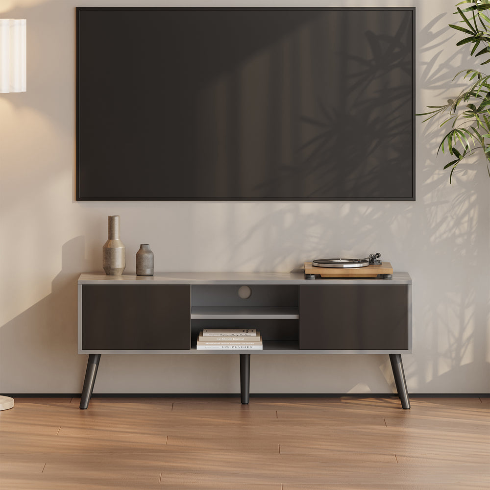 Tv-tafel Eskilstuna met 2 kastdeuren en 2 planken [en.casa] - premiumXL