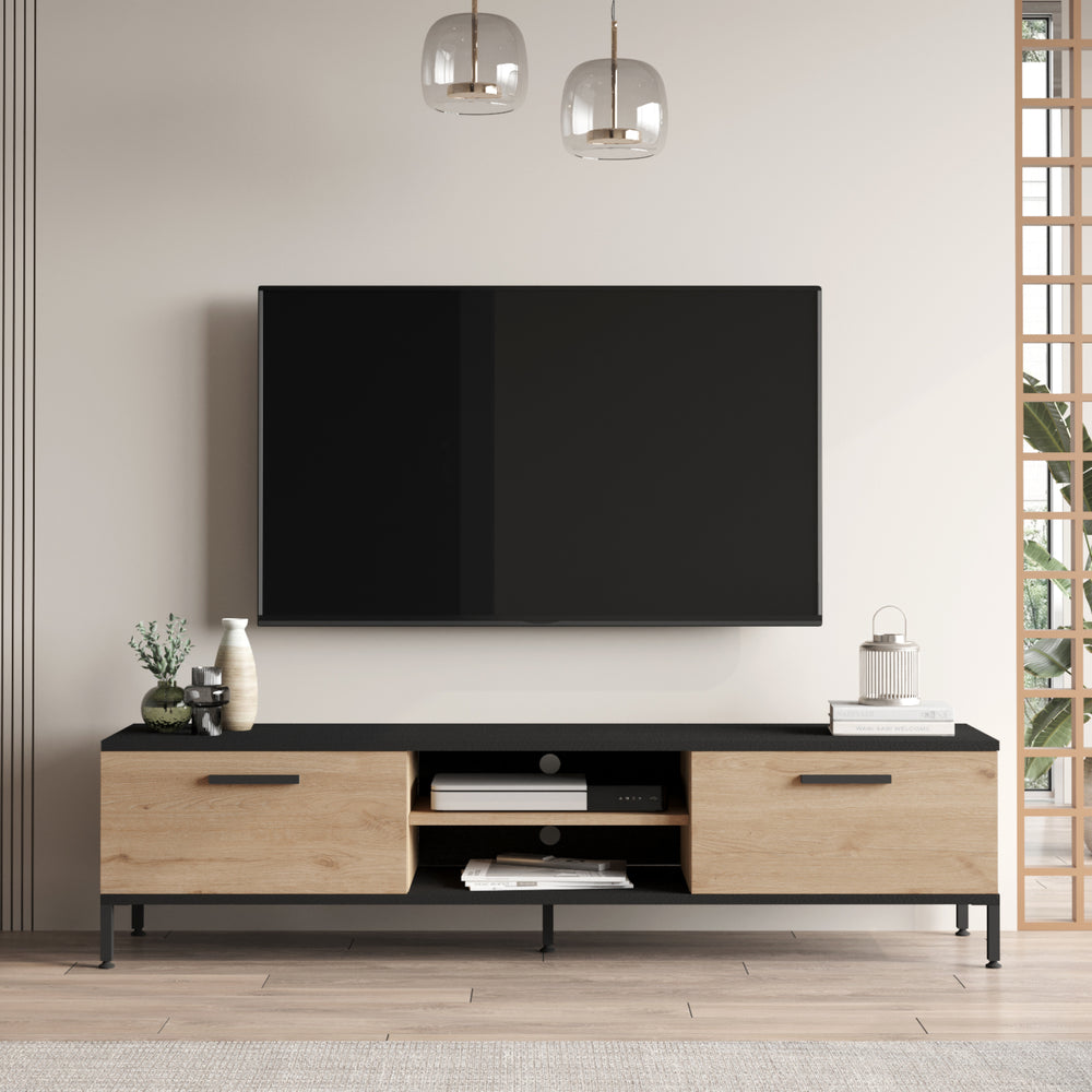 Tv-meubel Lempäälä met 2 opbergvakken 160 x 35 x 39 cm in verschillende kleuren [en.casa] - premiumXL