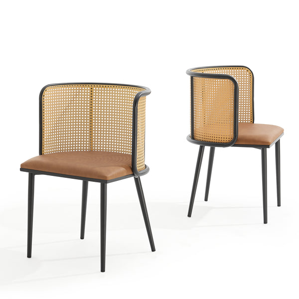 [en.casa] Eetkamerstoel Flen set van 2 75x52x49 cm - 2 varianten