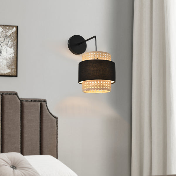 Wandlamp set van 1/2/3 Southampton 36x30x18 cm E14 zwart en beige lux.pro