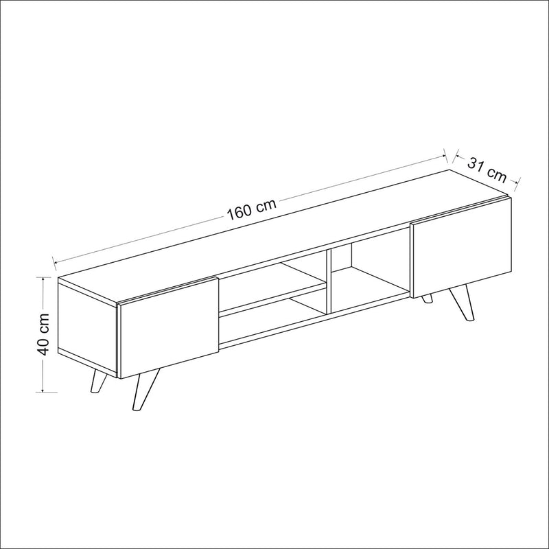 Maatschets [en.casa] TV meubel Assens 160x31x40 cm - 2 varianten