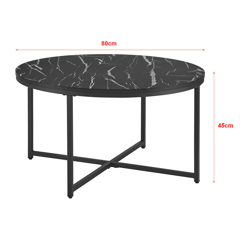 Maatschets [en.casa] Salontafel Uppvidinge glas rond 45xØ80 cm - 2 varianten