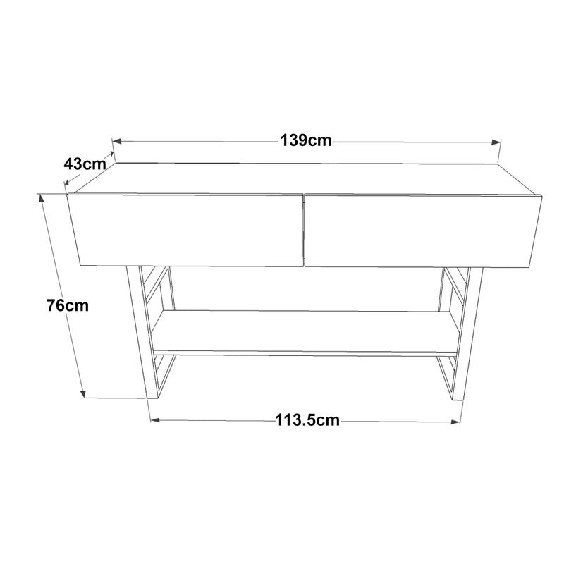Maatschets [en.casa] Console tafel sidetable Lappeenranta 139x43x76cm - 5 varianten