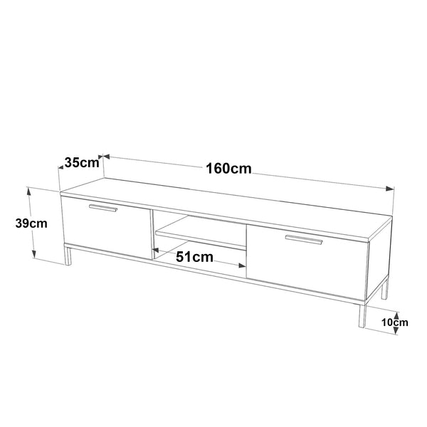 [en.casa] TV-meubel Lempäälä 39x160x35 cm - 5 varianten