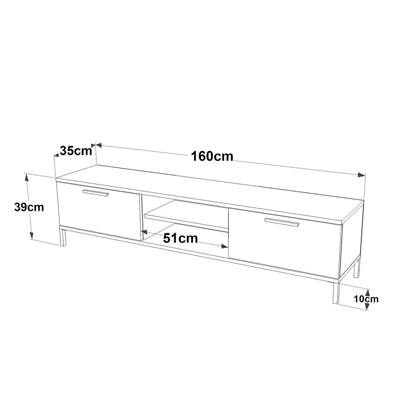 Maatschets [en.casa] TV-meubel Lempäälä 39x160x35 cm - 5 varianten