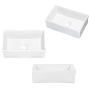 Wastafelonderkast Newport met 2 lades en wasbak eikenkleurig en wit [en.casa]