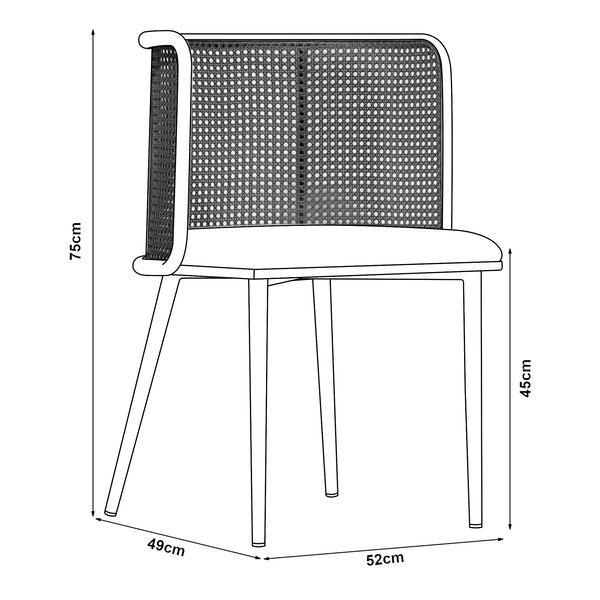 [en.casa] Eetkamerstoel Flen set van 2 75x52x49 cm - 2 varianten