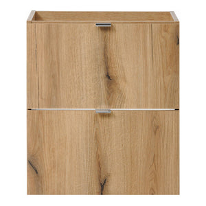 Wastafelonderkast Newport met 2 lades en wasbak eikenkleurig en wit [en.casa]