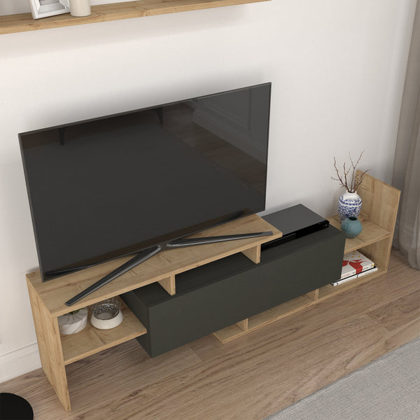 Tv-meubelset Liksefte met wandrek 154x28x42 cm [en.casa]