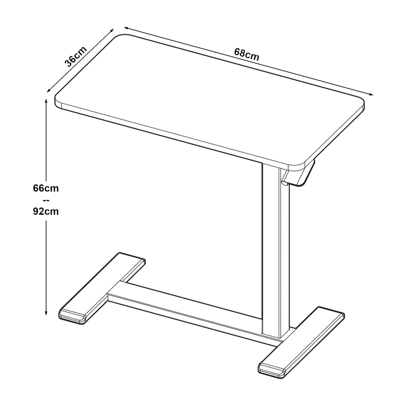 Maatschets Bijzettafel Klirg in hoogte verstelbaar 68x36x66-92 cm [en.casa]