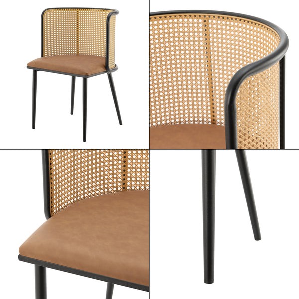 [en.casa] Eetkamerstoel Flen set van 2 75x52x49 cm - 2 varianten