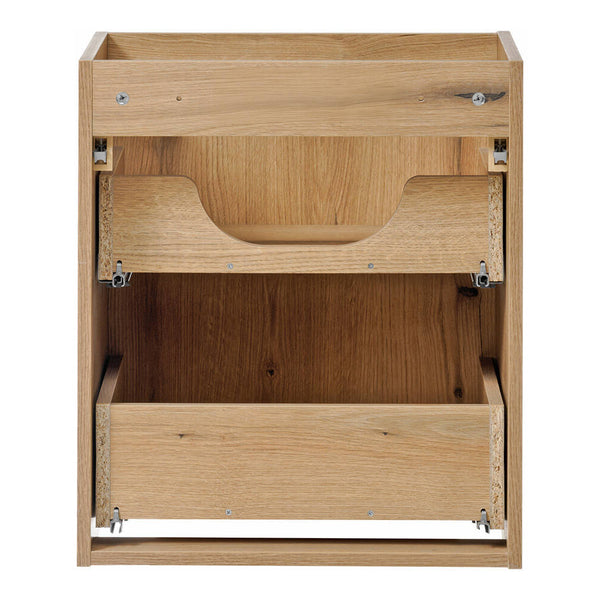 Wastafelonderkast Newport met 2 lades en wasbak eikenkleurig en wit [en.casa]