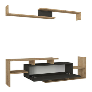 Tv-meubelset Liksefte met wandrek 154x28x42 cm [en.casa]