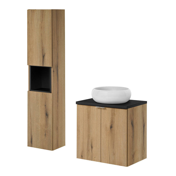 Wastafelonderkast met wastafel Newport met deuren [en.casa]