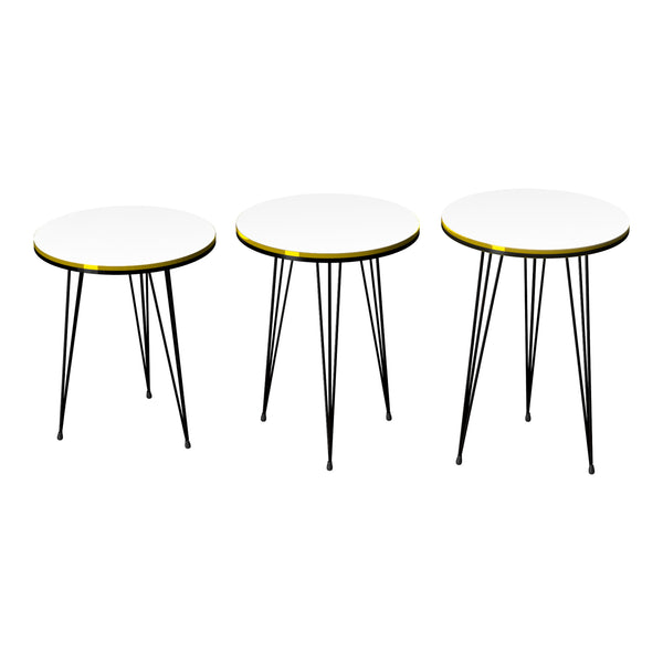 [en.casa] Bijzettafel Ry set van 3 rond - 6 varianten