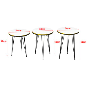[en.casa] Bijzettafel Ry set van 3 rond - 6 varianten