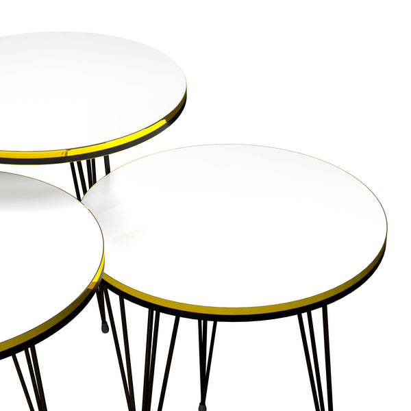 [en.casa] Bijzettafel Ry set van 3 rond - 6 varianten