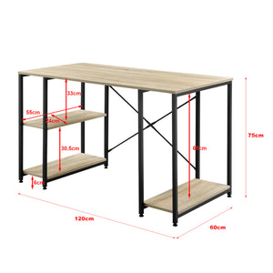 Bureau met 3 planken Aarhus 120x66x75 cm - verschillende kleuren