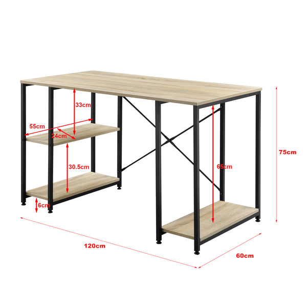 Bureau met 3 planken Aarhus 120x66x75 cm - verschillende kleuren