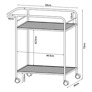 [en.casa] Keukentrolley Hole 72x62x45 cm metaal - 2 varianten