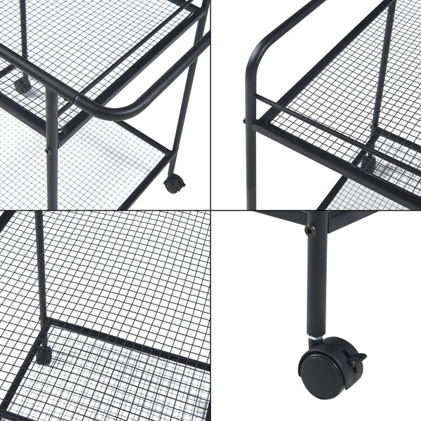 [en.casa] Keukentrolley Hole 72x62x45 cm metaal - 2 varianten