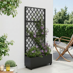 Roomdivider Malja met plantenbak 190x82x38 cm zwart casa.pro