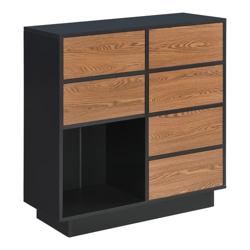 Commode Krokom druk en open 88x80x30 cm hout en zwart