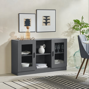 Sideboard Spøttrup met glazen deuren div. kleuren [en.casa] - premiumXL