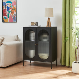 Sideboard Karlskrona 102x80x40 cm Zwart, mat [en.casa] - premiumXL