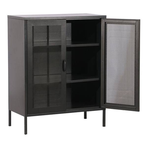 [en.casa] Vitrinekast Falköping 101,5x80x40 cm metaal - 2 varianten