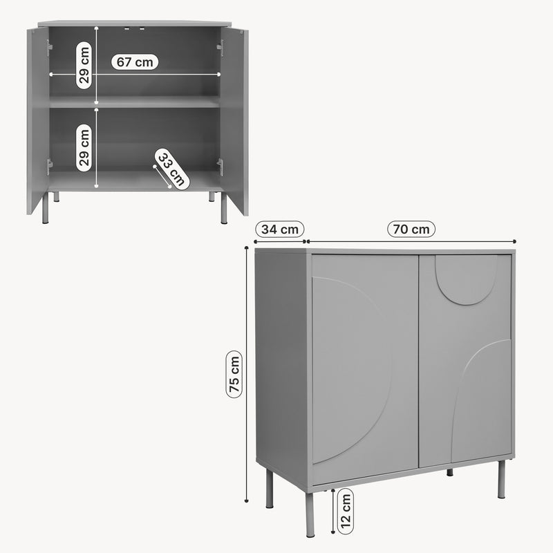 Maatschets Sideboard Holea dressoir 75x70x34 cm [en.casa]