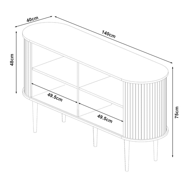 Sideboard Mapia dressoir walnootkleurig [en.casa]