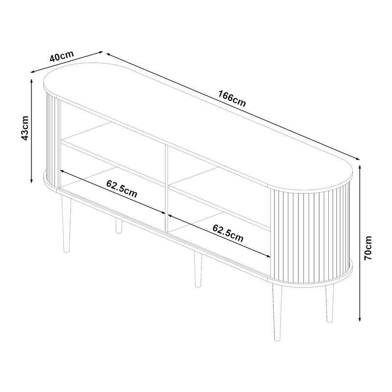 Maatschets Sideboard Mapia dressoir walnootkleurig [en.casa]