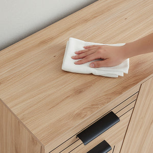 Dressoir Noppen eikenkleurig en zwart [en.casa]