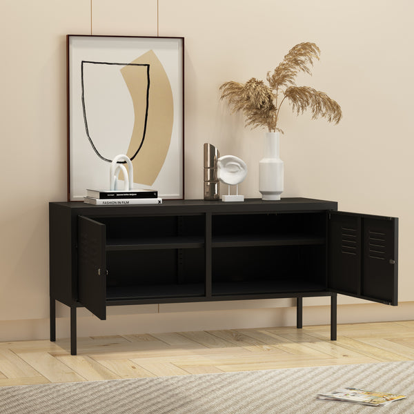 Commode Pyhtää 118x40x60 cm staal [en.casa]