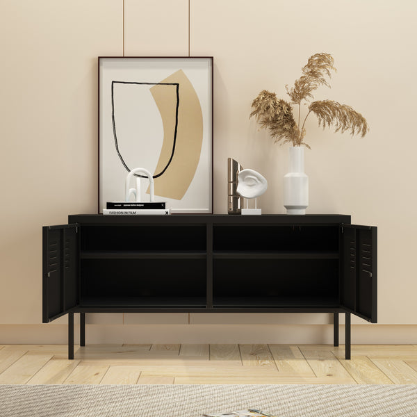 Commode Pyhtää 118x40x60 cm staal [en.casa]