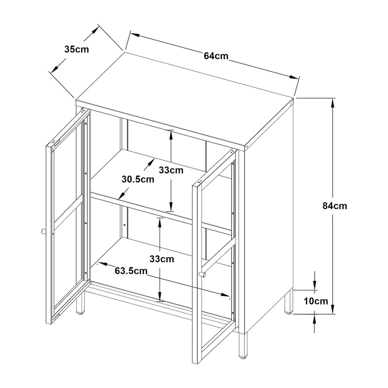 Maatschets Sideboard Säkylä dressoir 84x64x35 cm [en.casa]