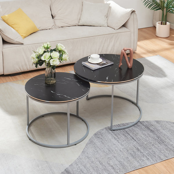 [en.casa] Salontafel Skagen set van 2 rond - 3 varianten
