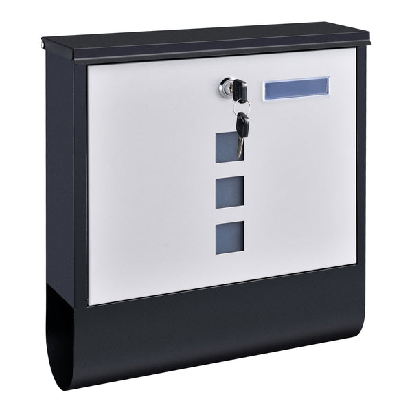 [en.casa] Brievenbus Sanitz 33,5x30,5x9,6 cm staal gegalvaniseerd